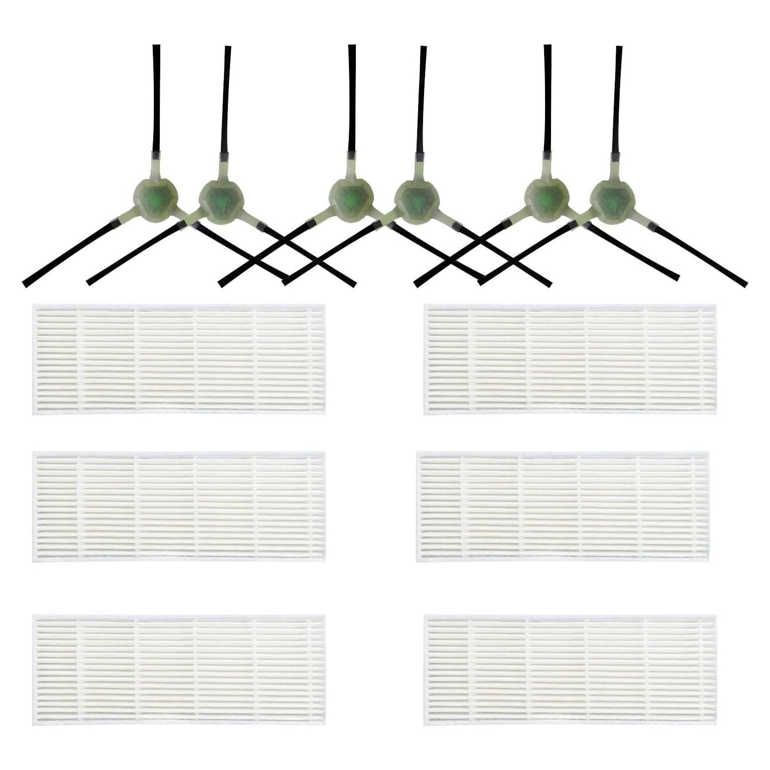 Kit de Accesorios EICOBOT R20 - 6 Cepillos Laterales y 6 Filtros HEPA
