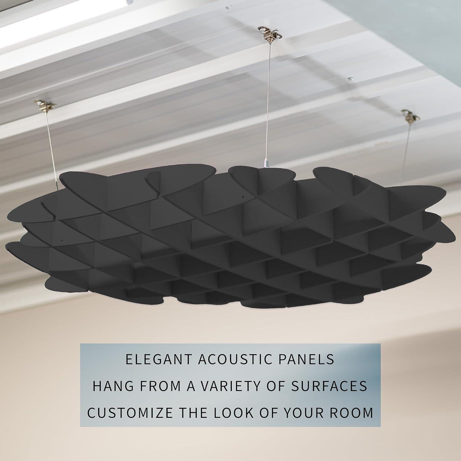 Panel Acústico Colgante VIVO PP-CW01B 116x116 cm Negro