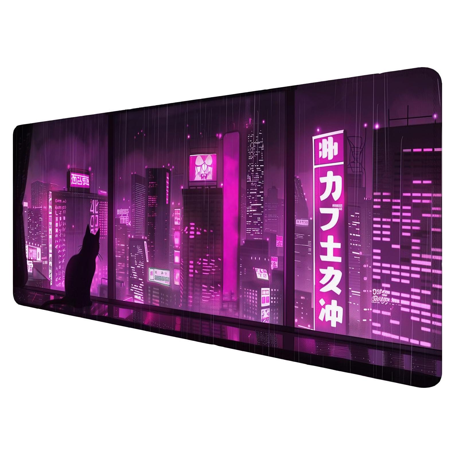 Alfombrilla de Escritorio WZMBZF Anime Morado 80x30cm Antideslizante