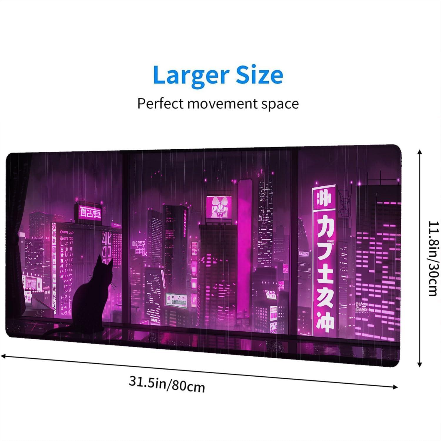 Alfombrilla de Escritorio WZMBZF Anime Morado 80x30cm Antideslizante