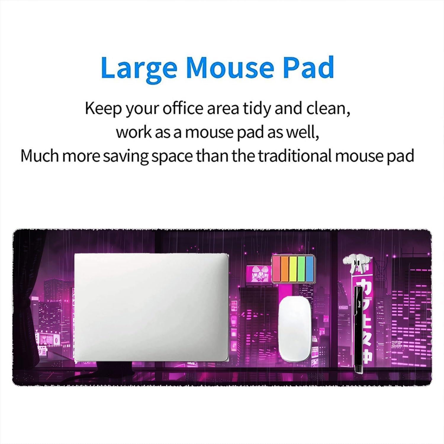 Alfombrilla de Escritorio WZMBZF Anime Morado 80x30cm Antideslizante