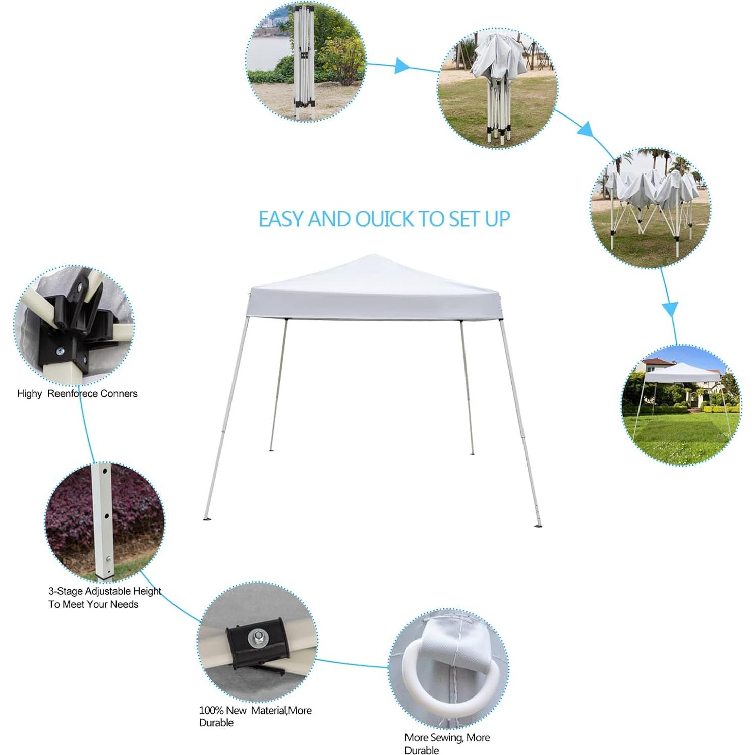 Toldo Plegable CIPACHO 2.44m x 2.44m Impermeable Blanco