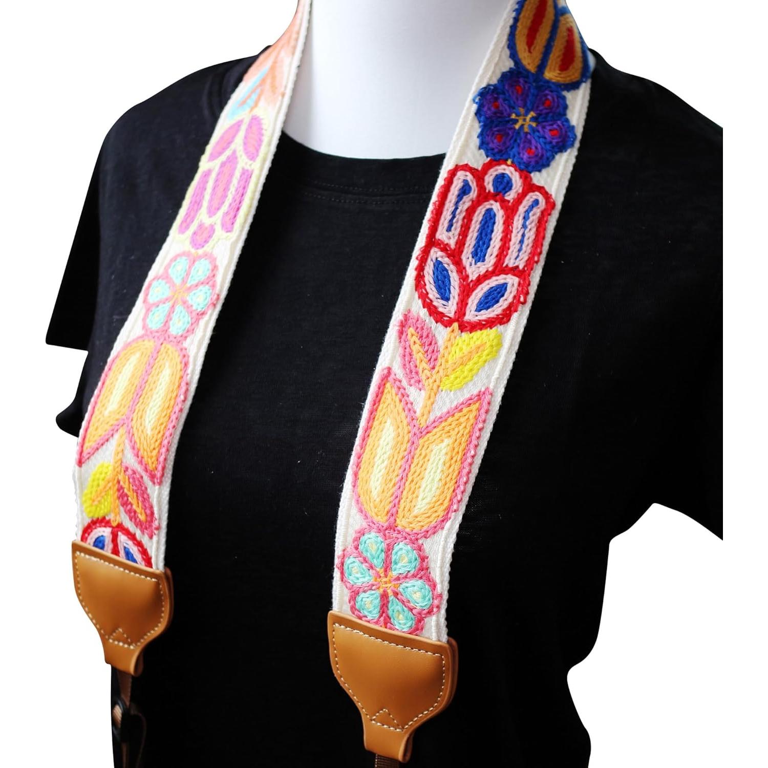 Correa de cámara ajustable UNIKSTRAP vintage flores 5 cm