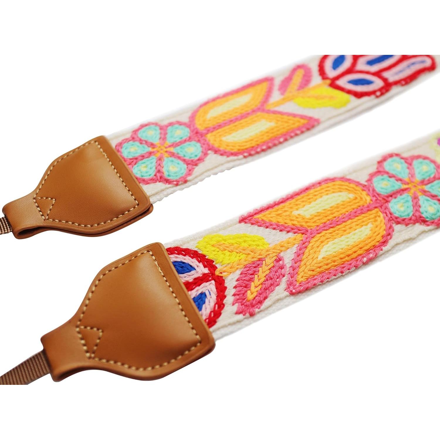 Correa de cámara ajustable UNIKSTRAP vintage flores 5 cm