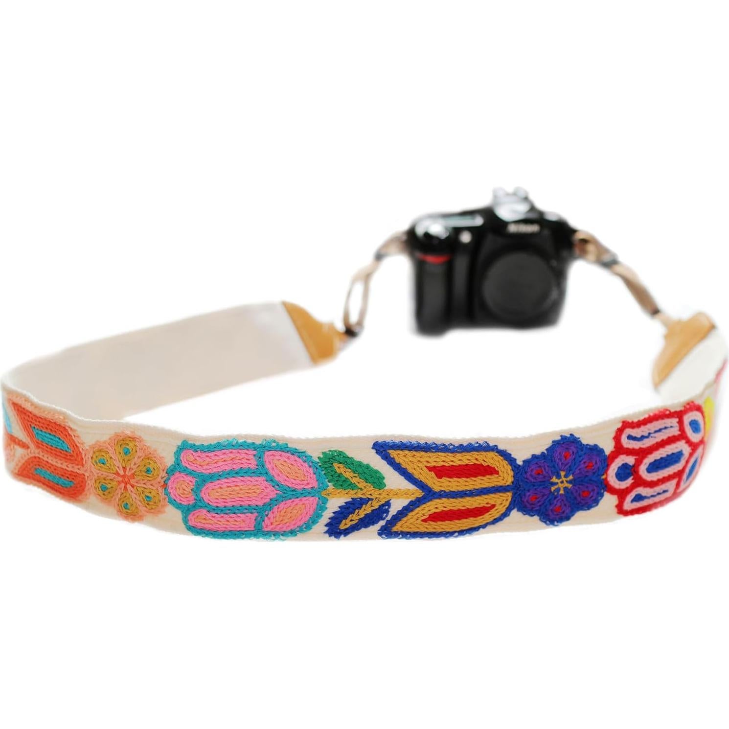 Correa de cámara ajustable UNIKSTRAP vintage flores 5 cm
