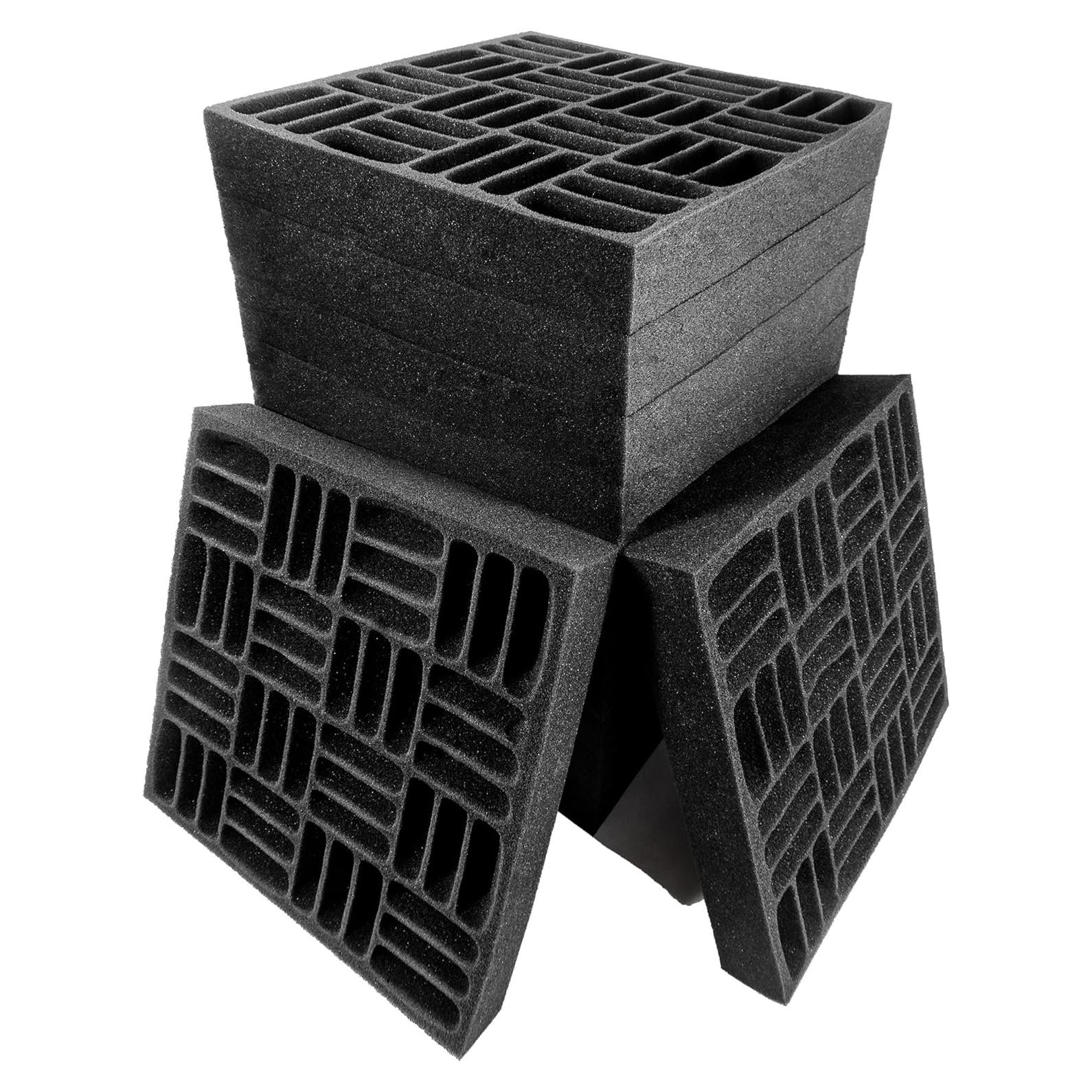 Paquete de 12 Paneles Acústicos de Espuma 32x32cm Negro