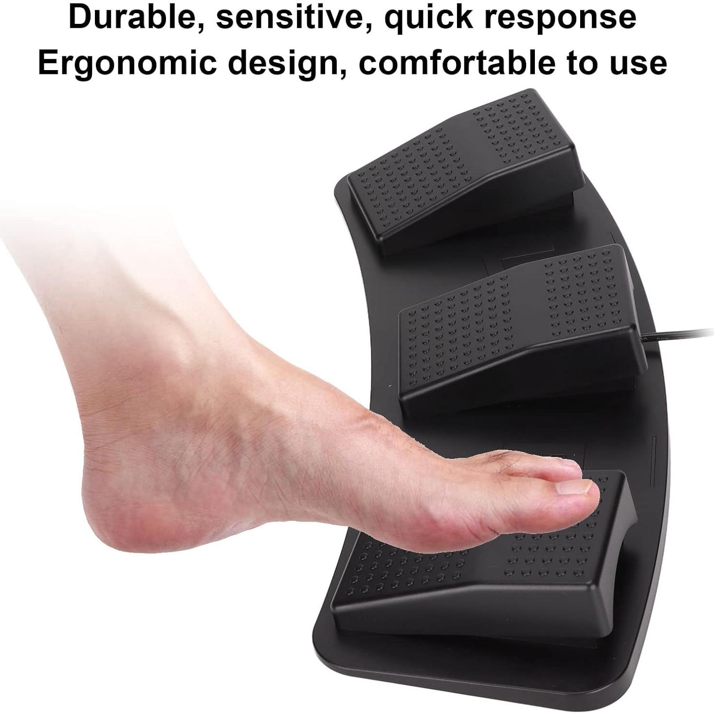 Pedal de Pie USB GOWENIC Triple Multifuncional Ergonómico