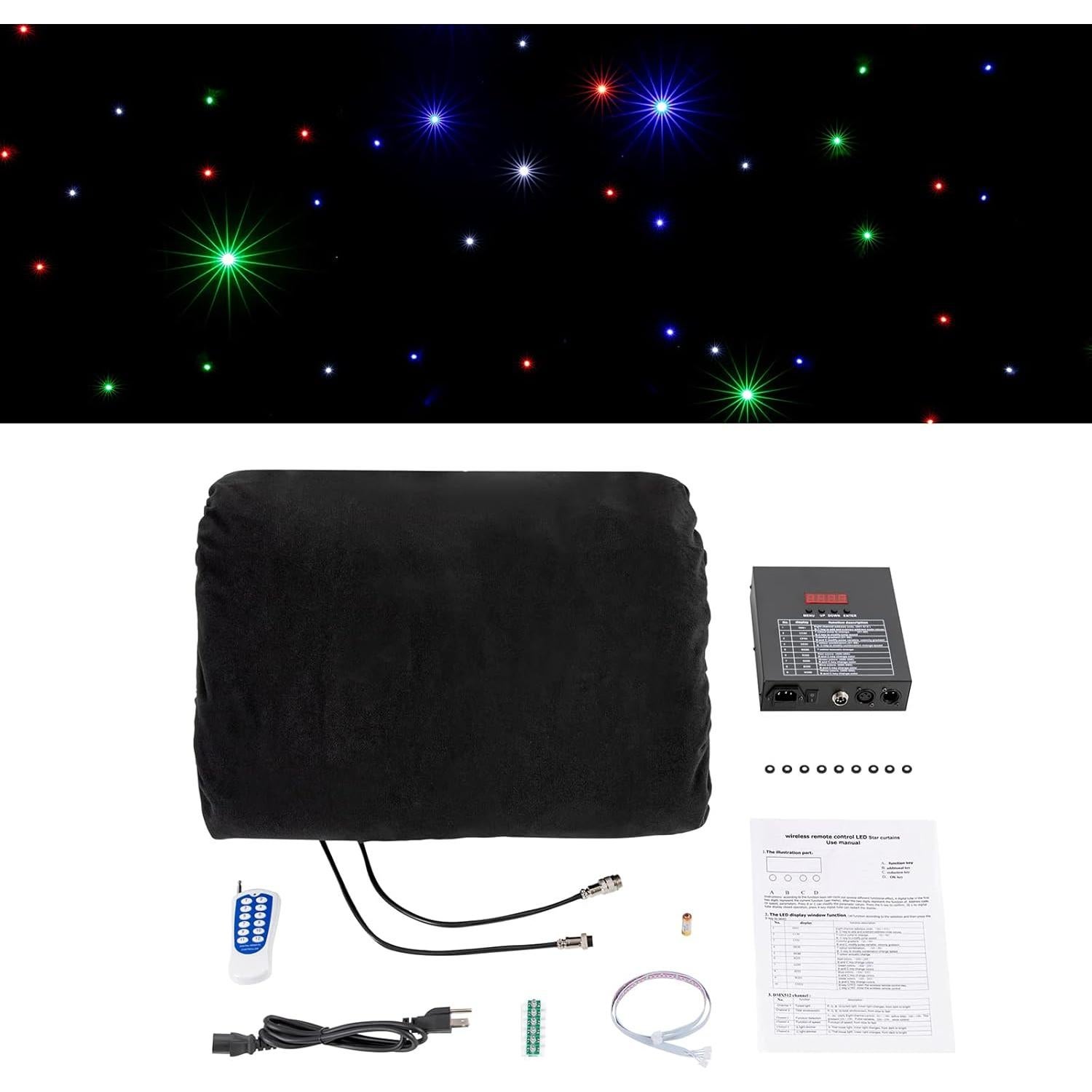 Cortina LED Estrella 3x6m FairyPagoda RGBW Control Remoto