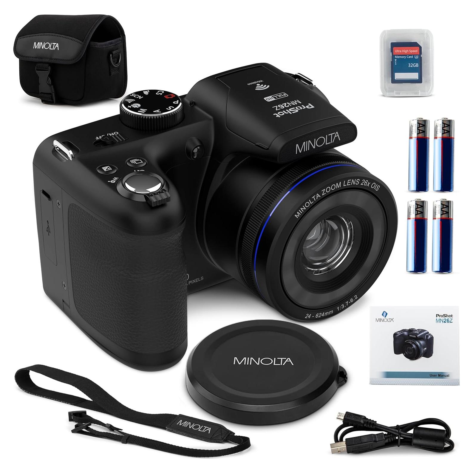 Cámara Digital Minolta ProShot 20MP Zoom 26x Video HD 1080p