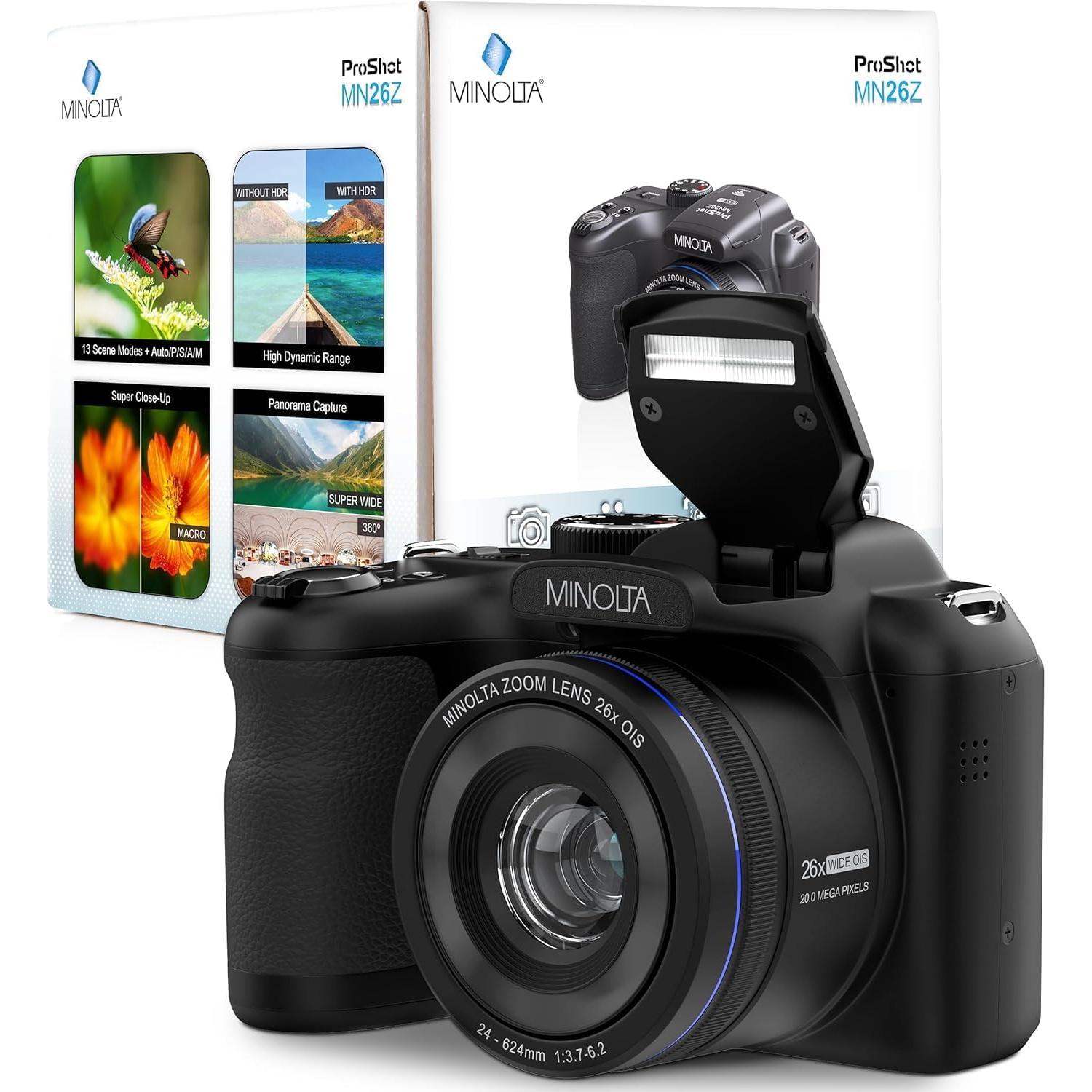 Cámara Digital Minolta ProShot 20MP Zoom 26x Video HD 1080p