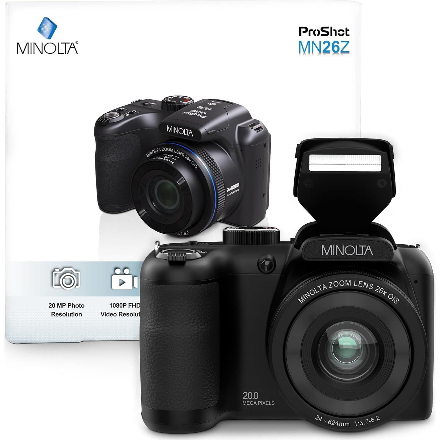 Cámara Digital Minolta ProShot 20MP Zoom 26x Video HD 1080p