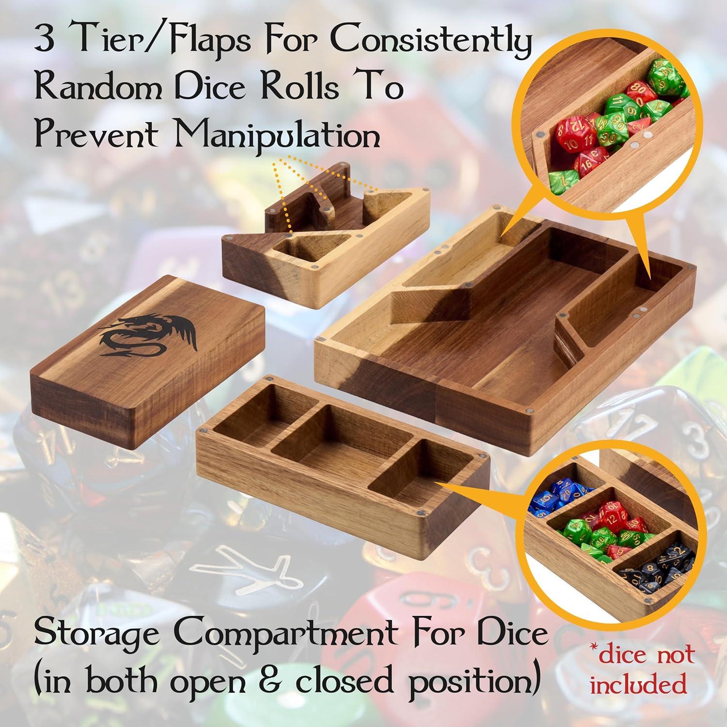 Torre de Dados Magnética de Madera - Accesorio D&D 15 cm