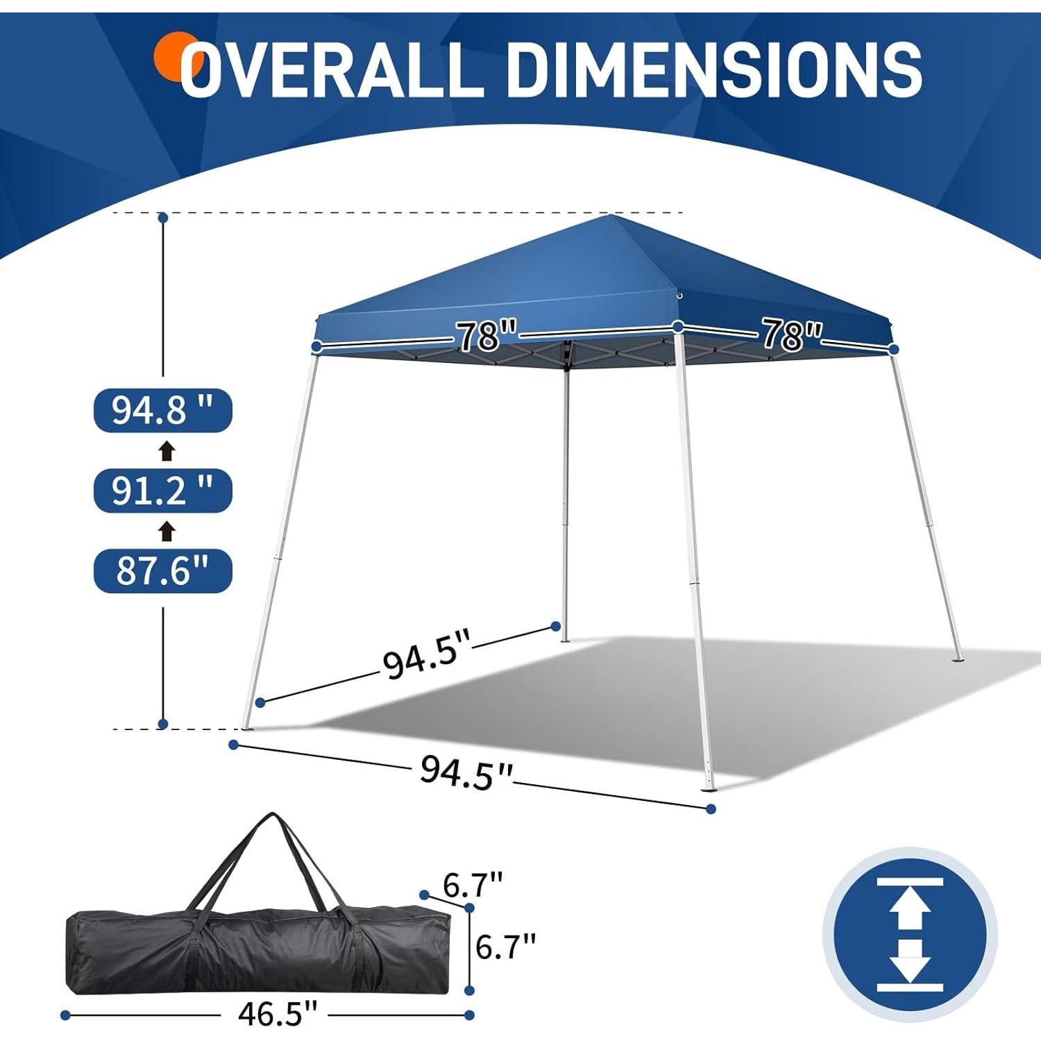 Carpa de Dosel Plegable ANTSKU 240x240 cm Azul Impermeable