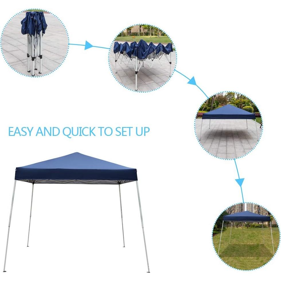 Carpa de Dosel Plegable ANTSKU 240x240 cm Azul Impermeable