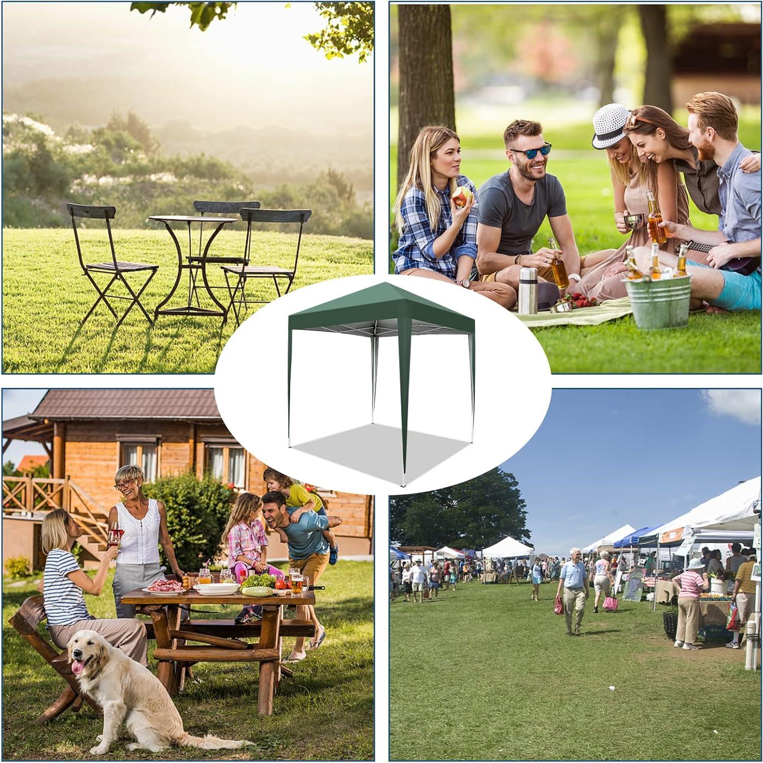 Carpa Plegable Gainvieyee 2x2m Verde Impermeable para Eventos