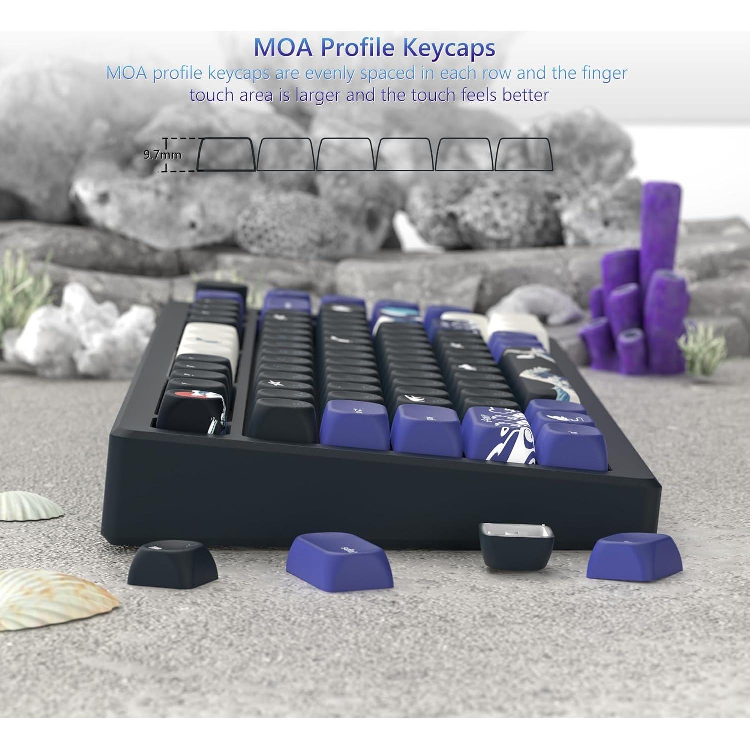 Keycaps PBT Japoneses Womier Kanagawa Negros para Teclado Mecánico