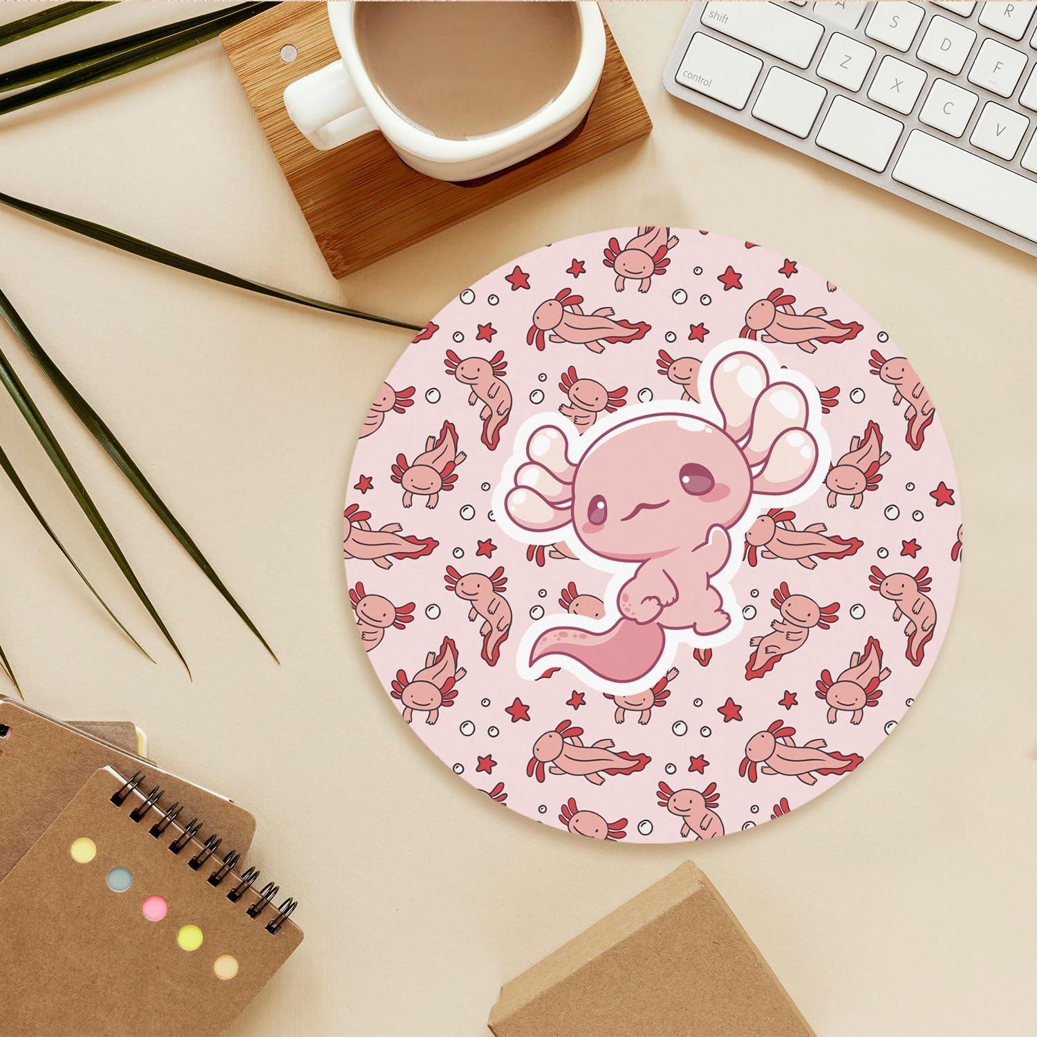 Alfombrilla de Ratón Rosa Axolote NaZaUK 22x22 cm Antideslizante