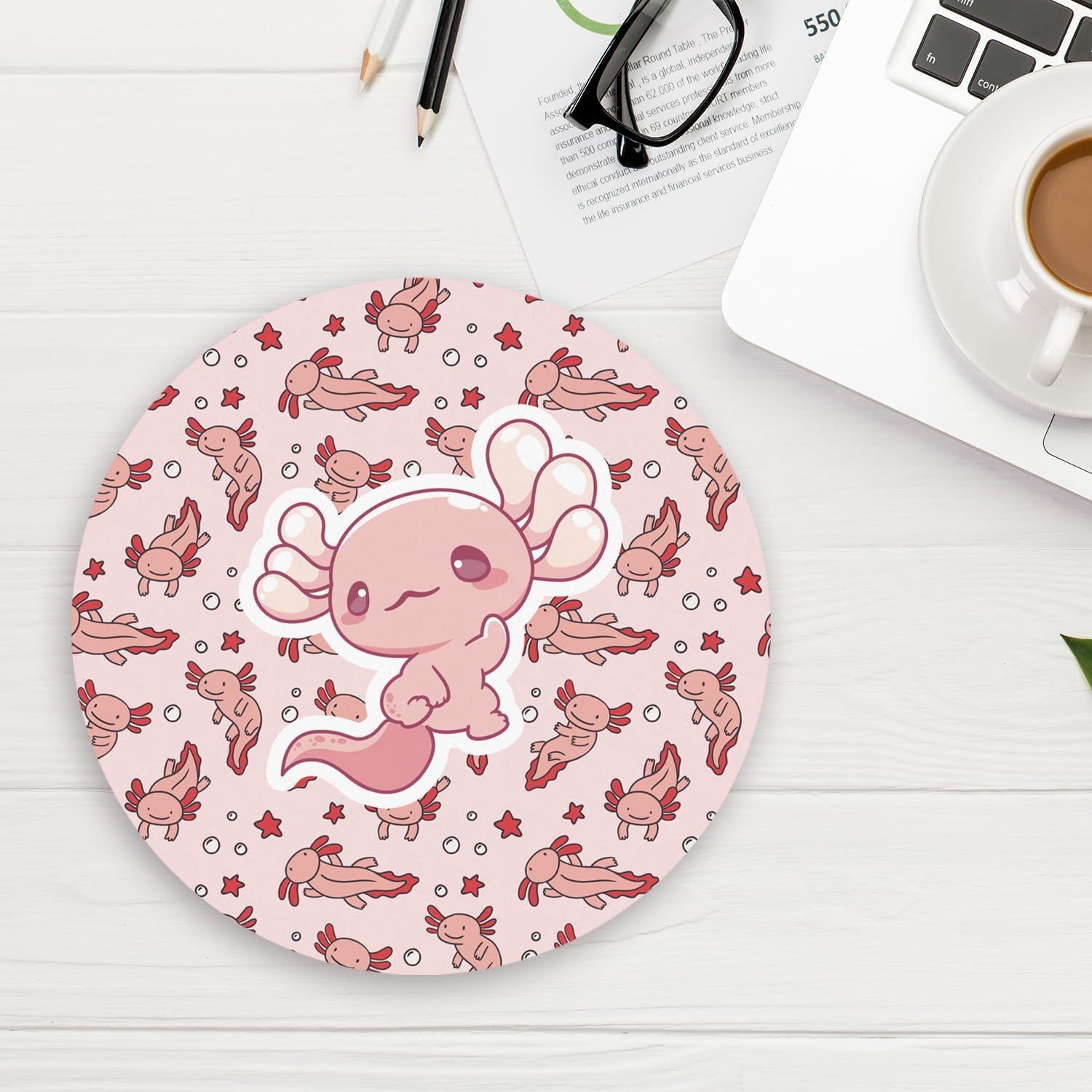 Alfombrilla de Ratón Rosa Axolote NaZaUK 22x22 cm Antideslizante