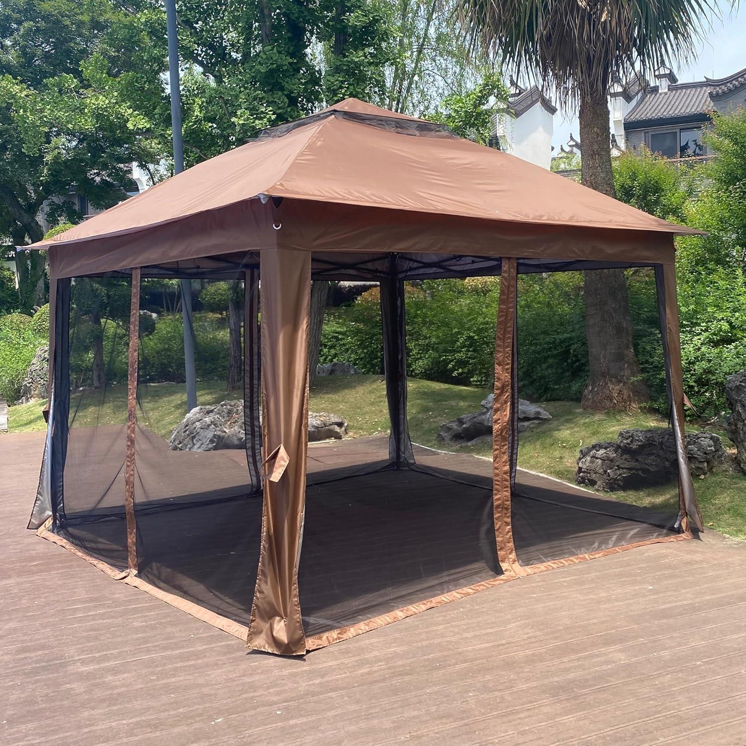Gazebo Plegable SMILEGEND 3.35x3.35m con Mosquitera