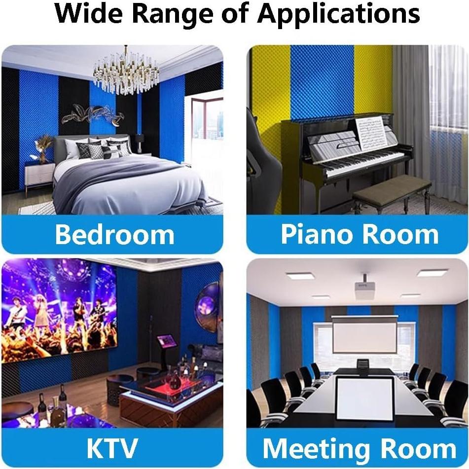 Noise Insulation Soundproofing Foam, 3cm Thick Studio Sound Acoustic Fire Resistant Sound Dampening Panels, Self-Adhesive Egg Crate Sound Insulation Mat(Yellow-1m/3.28ft)
