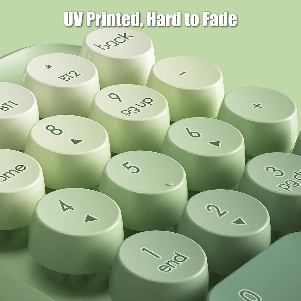 Teclado Numérico Inalámbrico TISHLED Retro 18 Teclas Verde Matcha