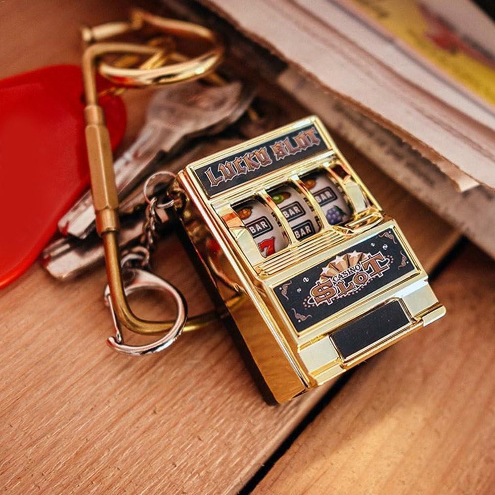 Amazon.com: Mini Slot Machine Toy,Funny Money Coin Bank with Spinning Reels and Keychain,Realistic Slot Machine Jackpot with Lever Casino Game,for Creative Festival Birthday Cake Decor : Toys & Games