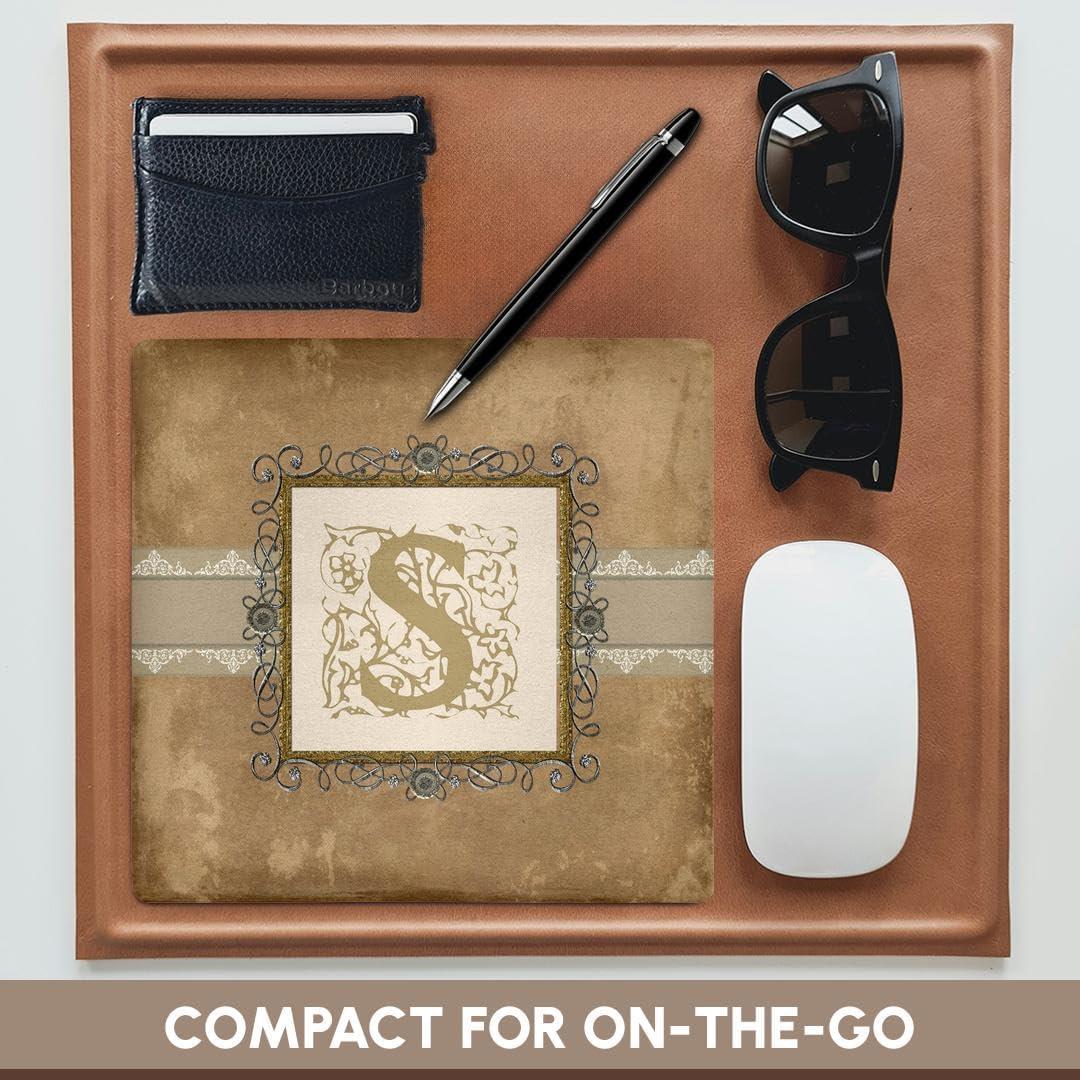 Alfombrilla de Ratón 3D Rose S Inicial Vintage 20.32 cm