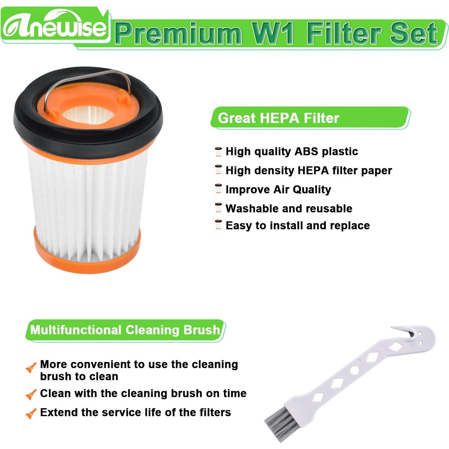 Filtros de Reemplazo para Aspiradora Shark Wandvac WV201 - 4 Piezas