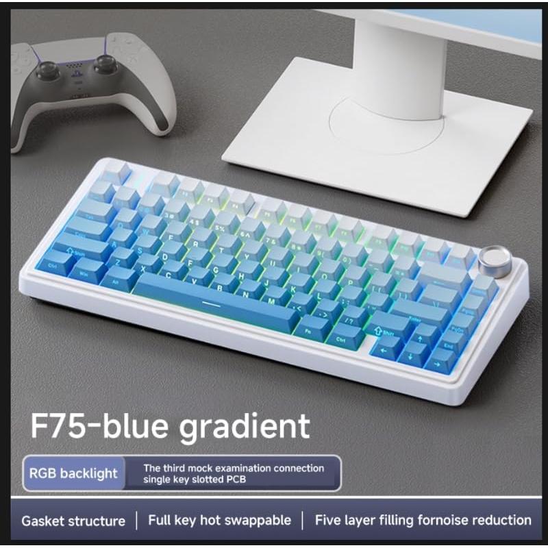 Teclado Mecánico Inalámbrico X Aula F75 RGB 75% Reaper Azul