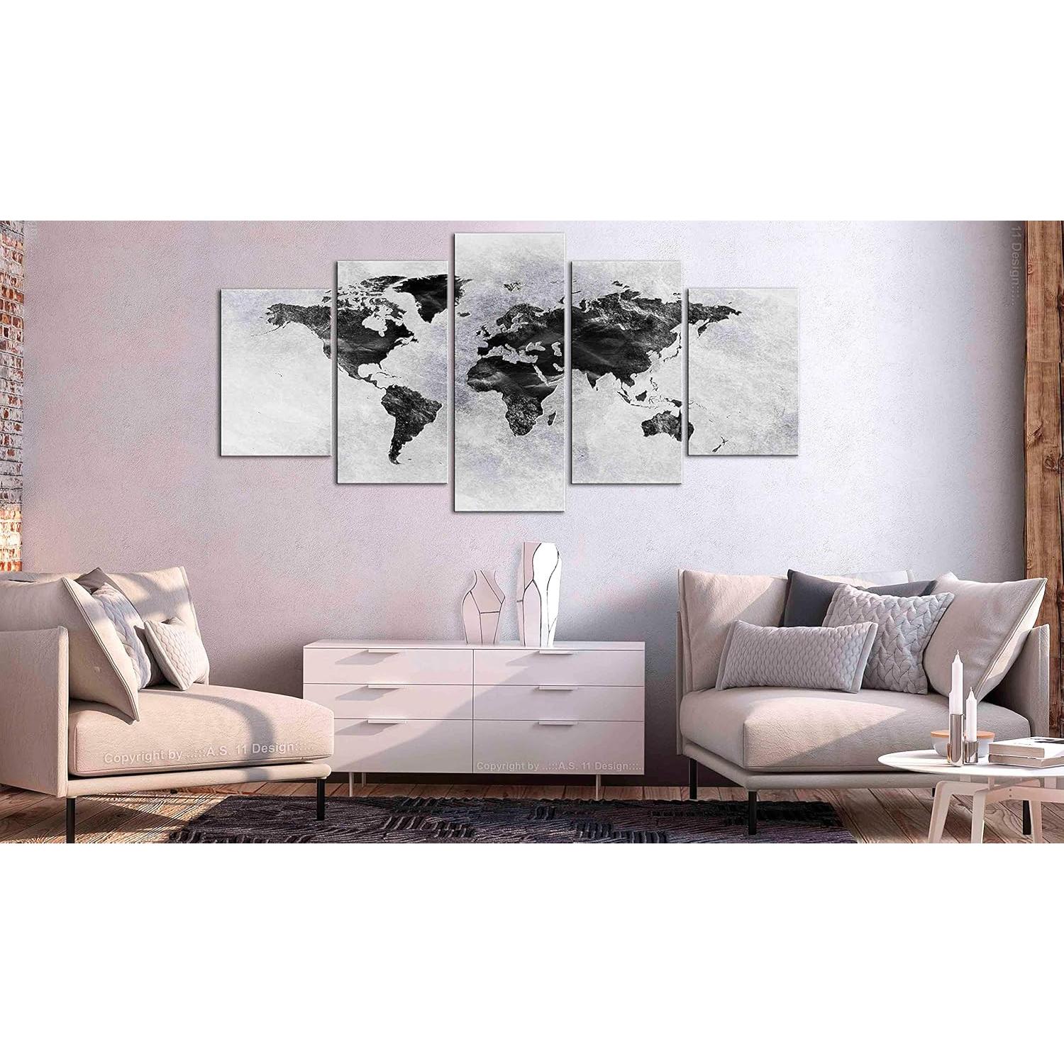 Lienzo Acústico Artgeist Mapa Mundial 100x50 cm 5 Piezas