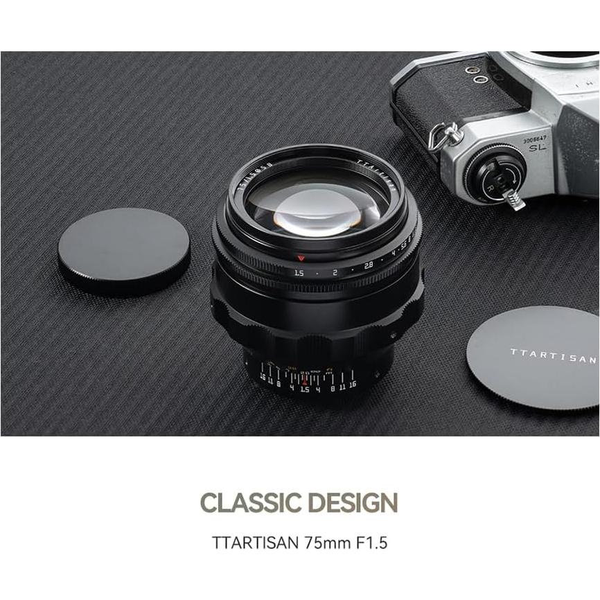 Lente TTArtisan 75mm F1.5 Bokeh Espiral Montura M42 Negro