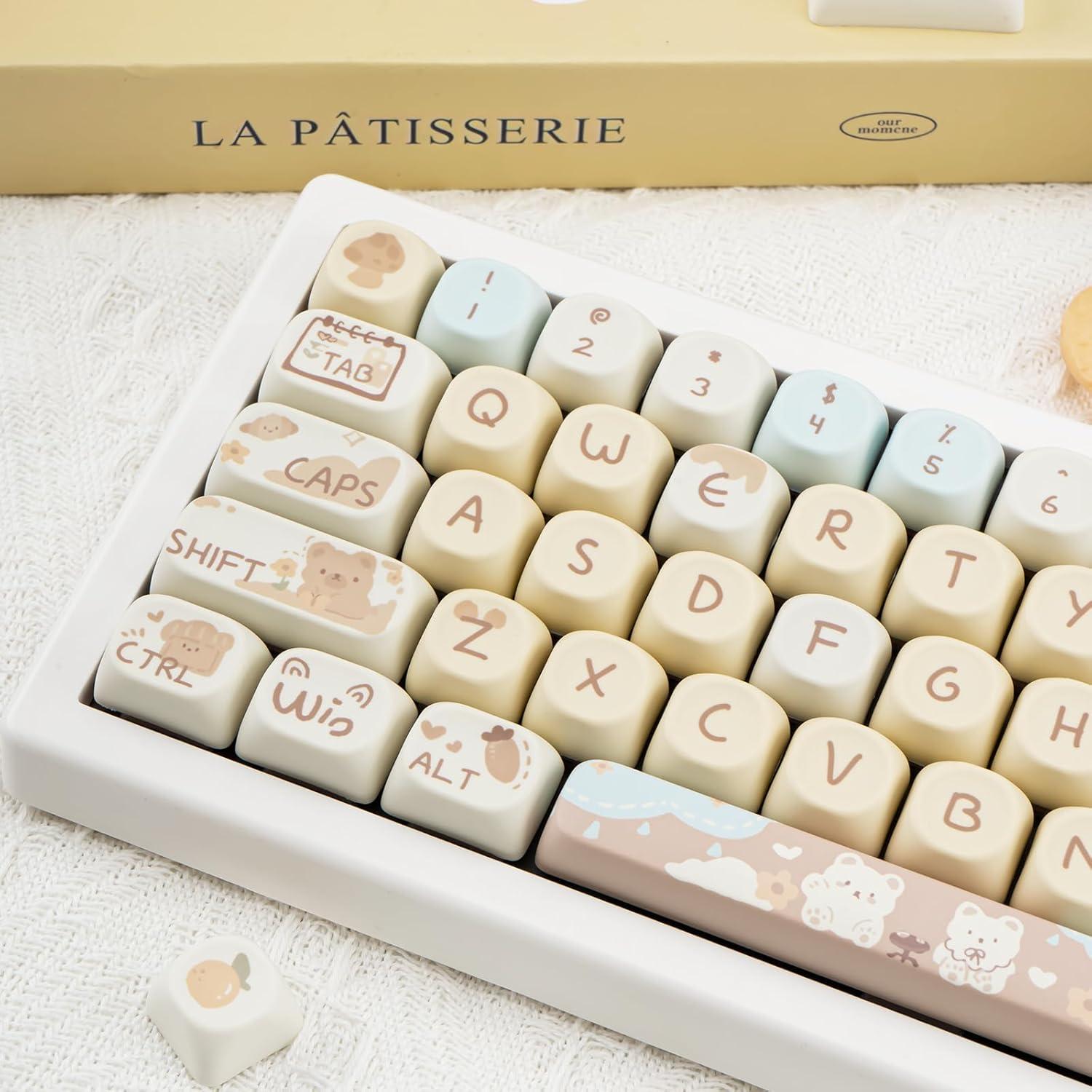 Juego de Teclas Personalizadas PBT COOMICKEY 131 Teclas Oso Amarillo