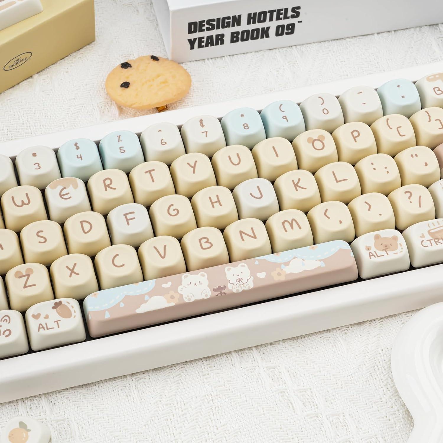 Juego de Teclas Personalizadas PBT COOMICKEY 131 Teclas Oso Amarillo