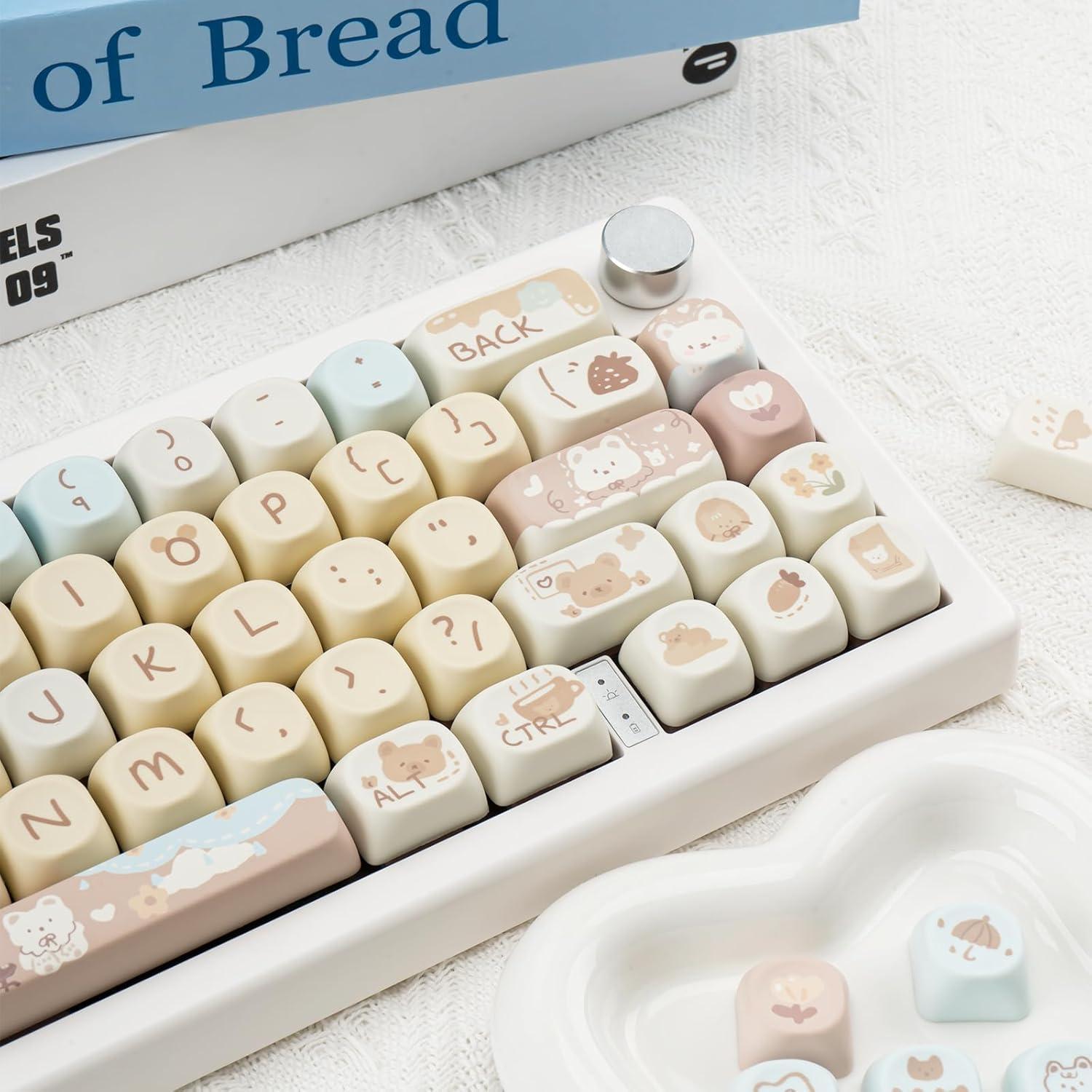 Juego de Teclas Personalizadas PBT COOMICKEY 131 Teclas Oso Amarillo