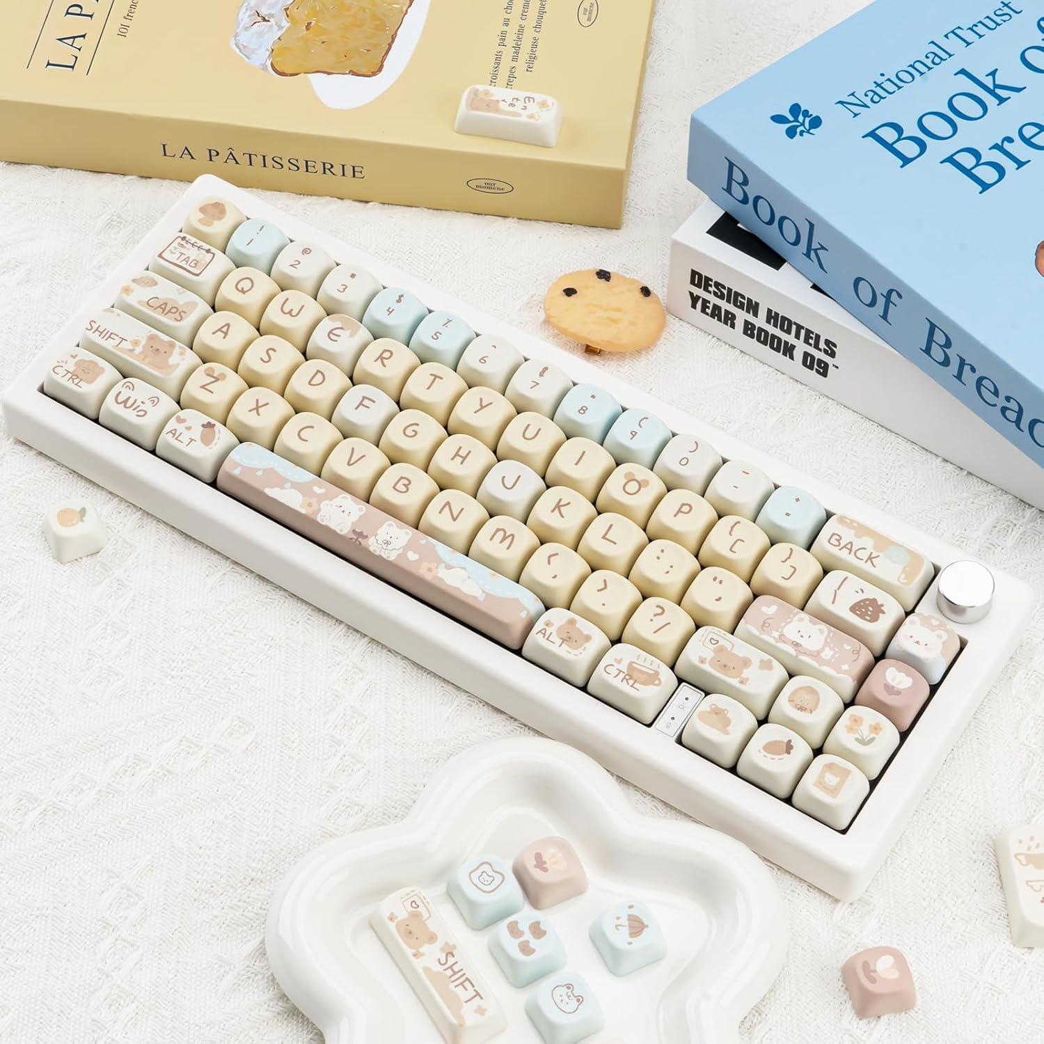 Juego de Teclas Personalizadas PBT COOMICKEY 131 Teclas Oso Amarillo