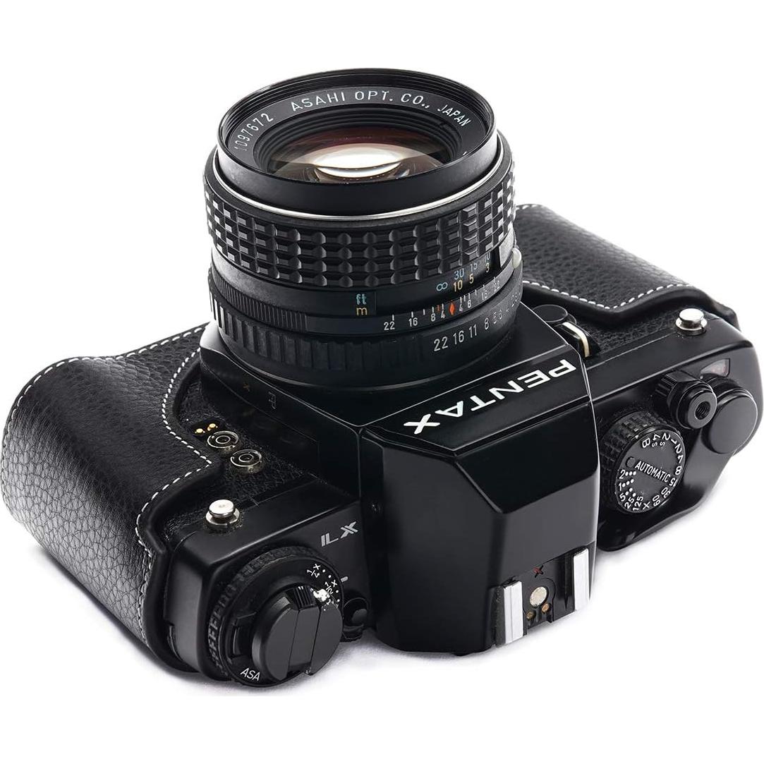 Funda de Cuero Real BolinUS para Cámara Pentax LX - Negro