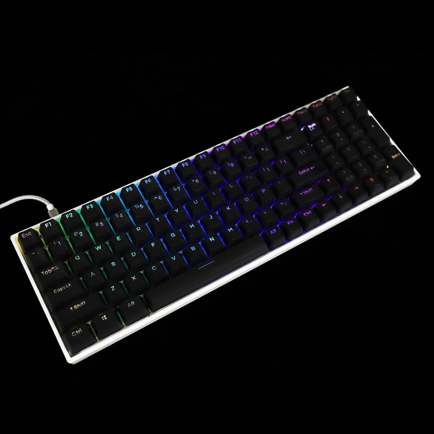 Conjunto de Teclas YMDK Doble Tiro 108 PBT Arcoíris Negro 122