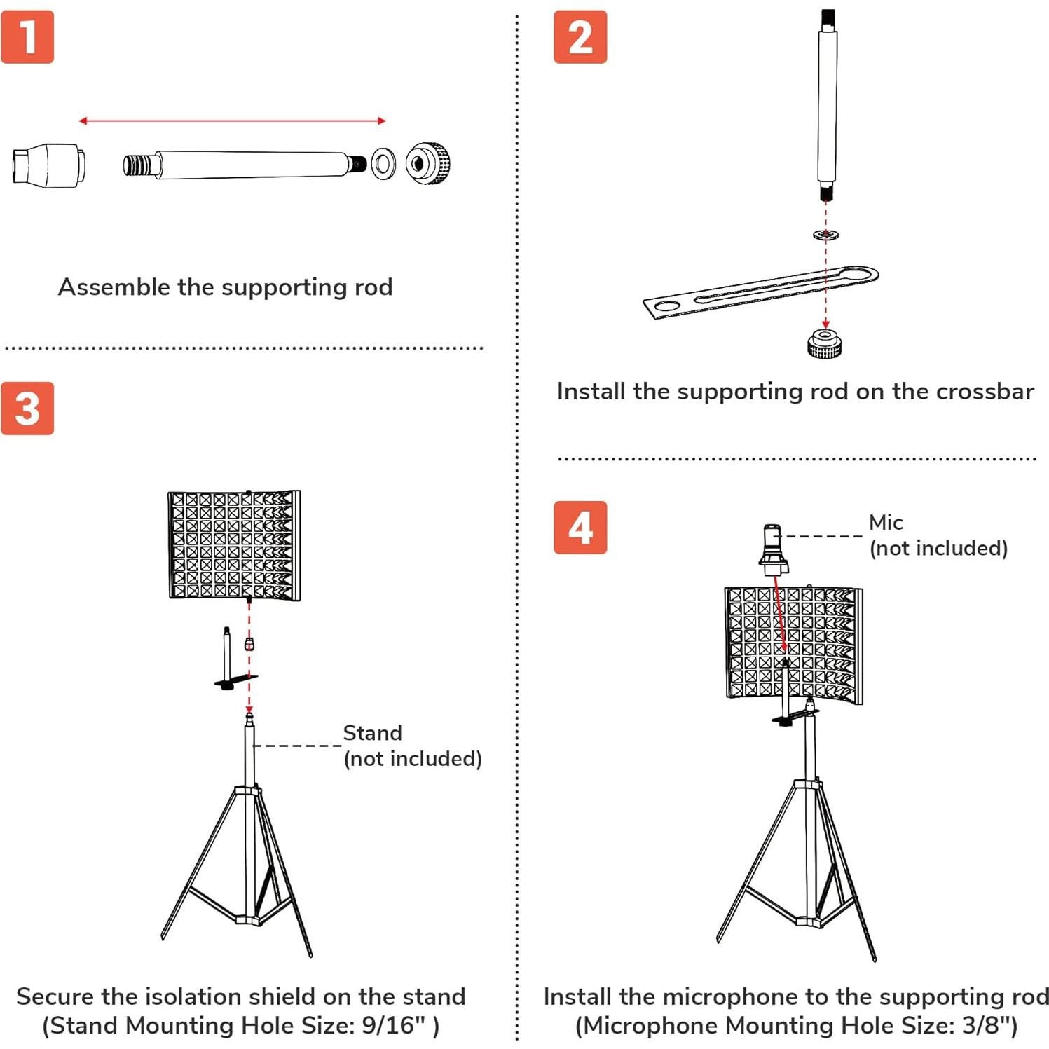 Escudo de Aislamiento de Micrófono AW 49.8x34 cm 2 Paneles