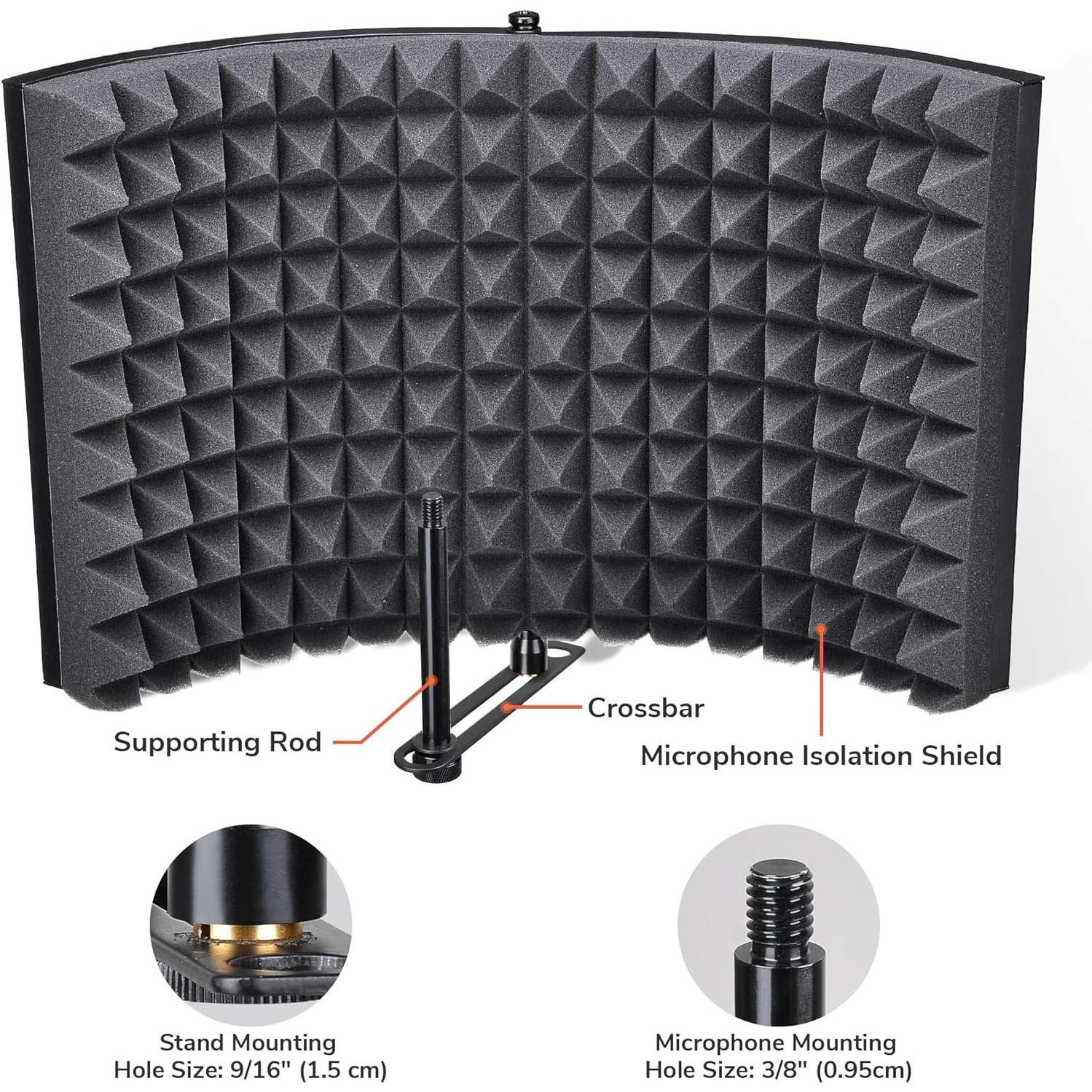 Escudo de Aislamiento de Micrófono AW 49.8x34 cm 2 Paneles