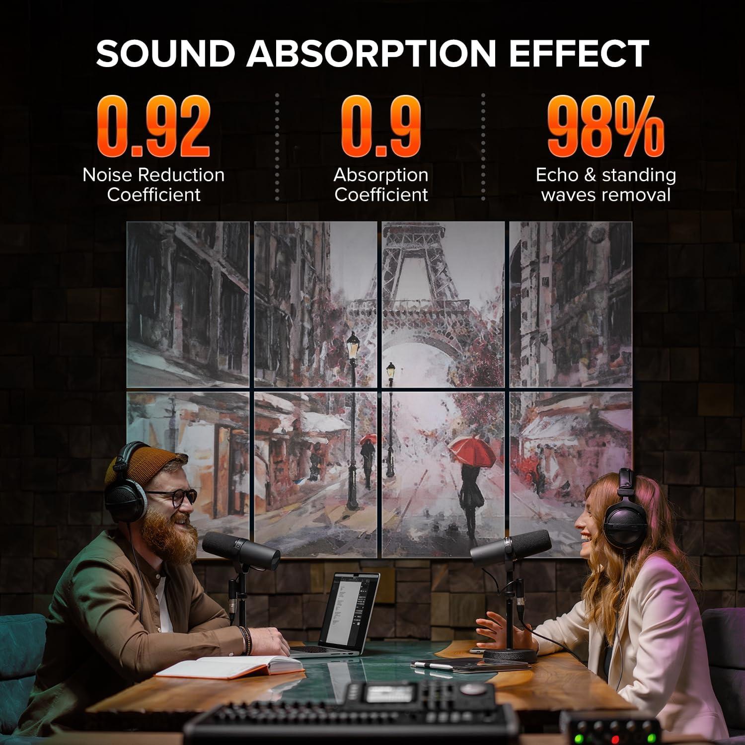 Paneles Acústicos de Arte Sonic Autoadhesivos 40x29 cm