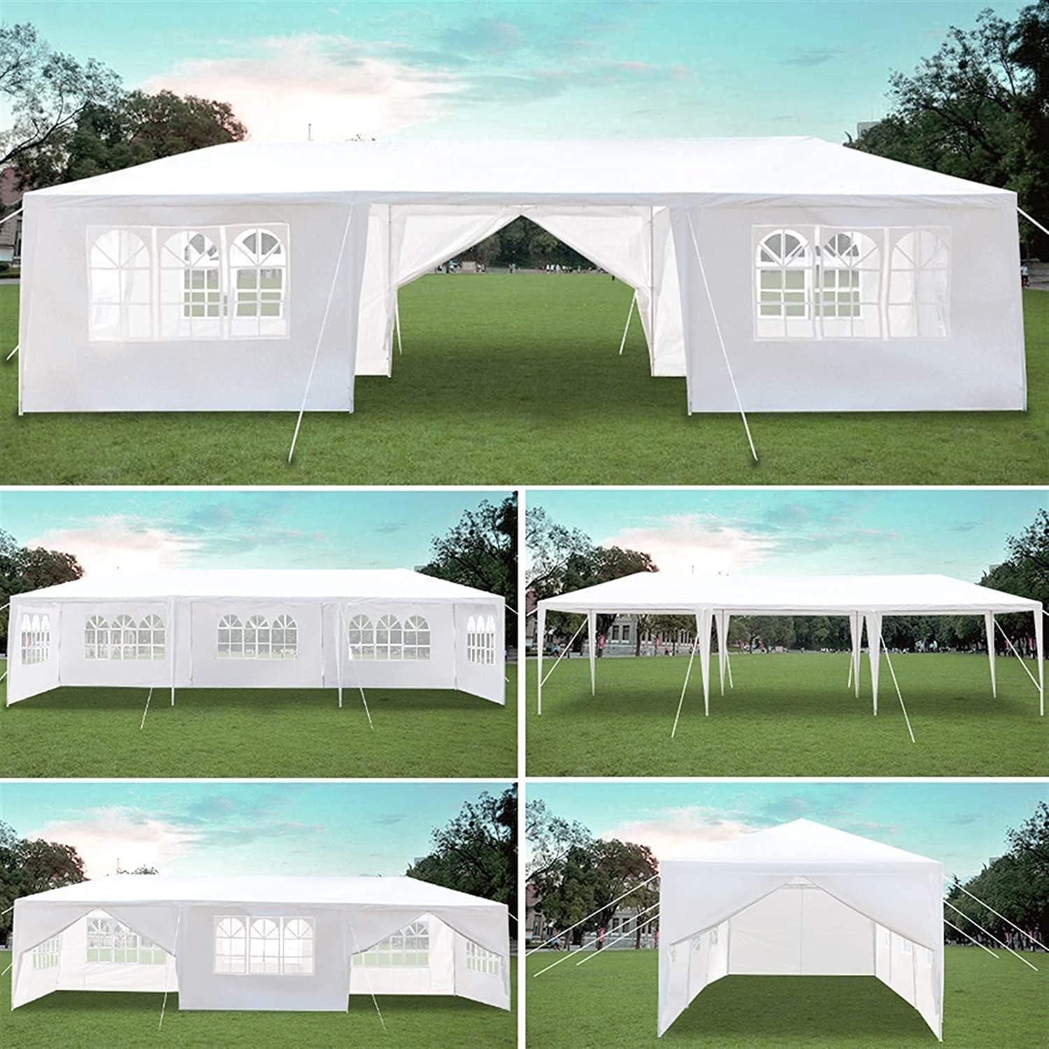 10x30 Party Tent,Wedding Tent with 8 Removable Sidewalls & Transparent Windows - Outdoor Tents - Ideal for Parties, Birthdays,Garden or Backyard Gazebo Canopy Event Tent - White