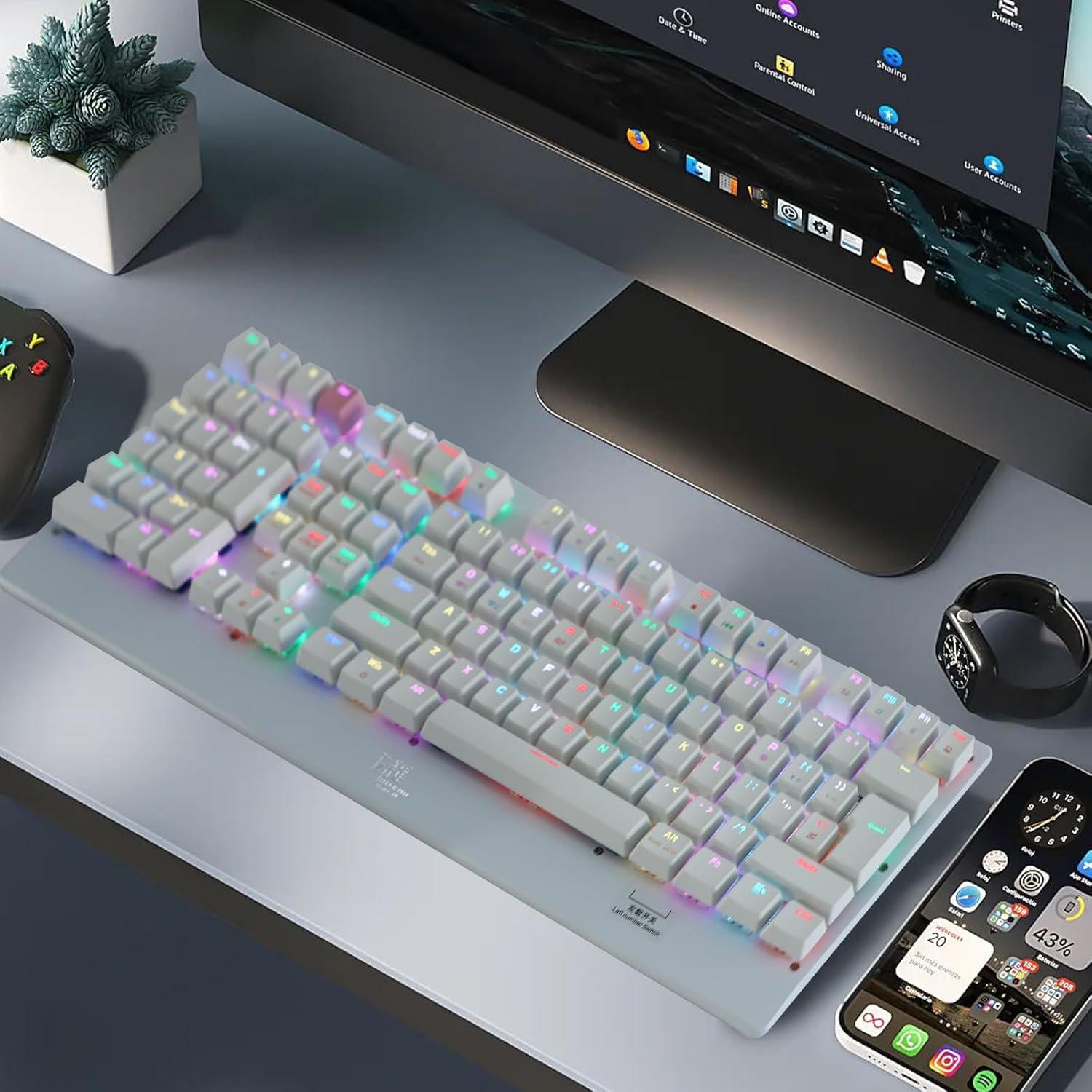 Teclado Mecánico RGB ZY-2218 para Zurdos - Conexión BT/USB-C