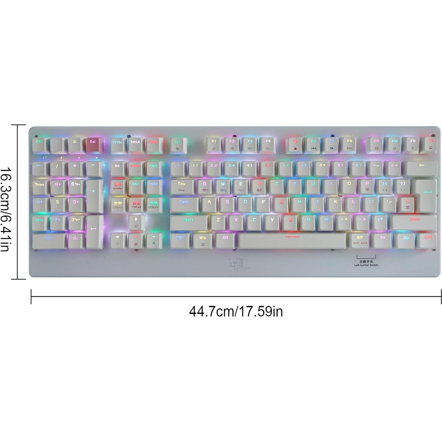 Teclado Mecánico RGB ZY-2218 para Zurdos - Conexión BT/USB-C