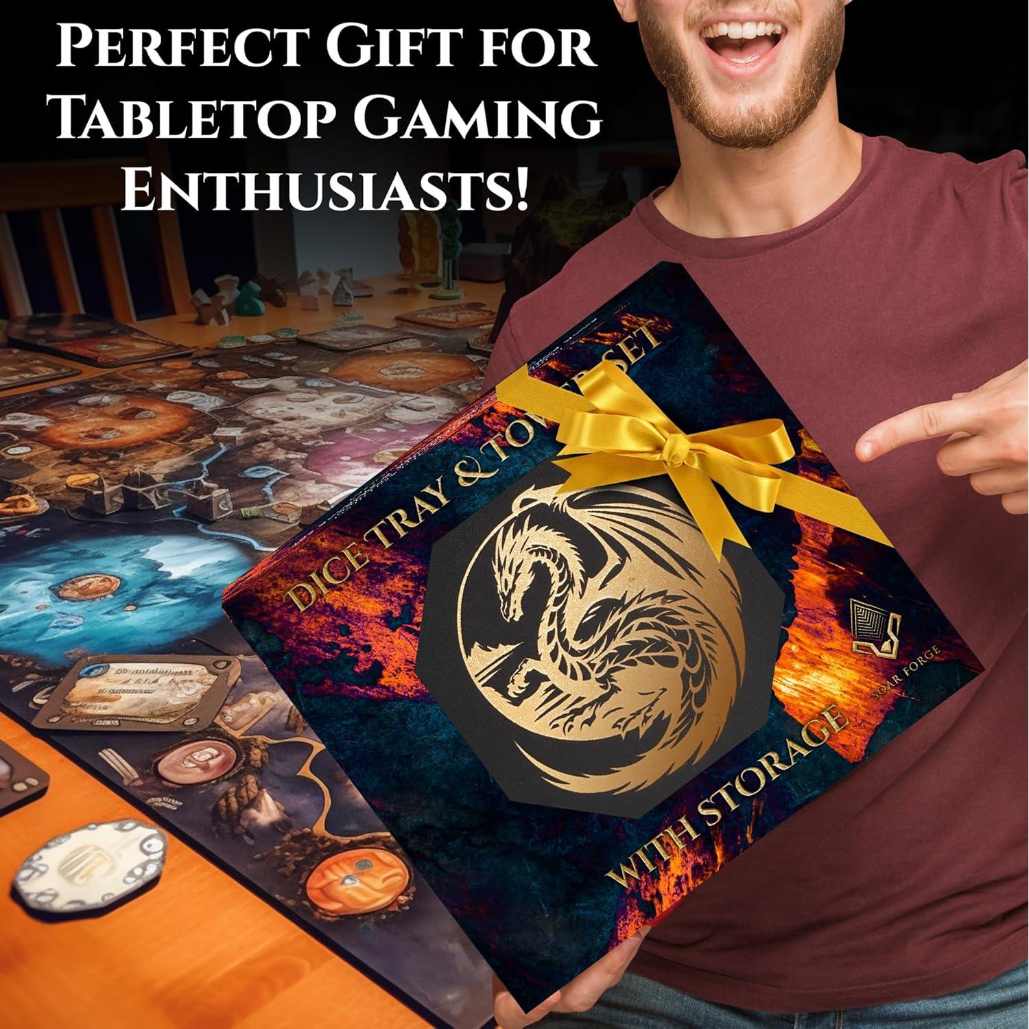 Bandeja y Torre de Dados Soar Forge Dragón Dorado 1,36 kg