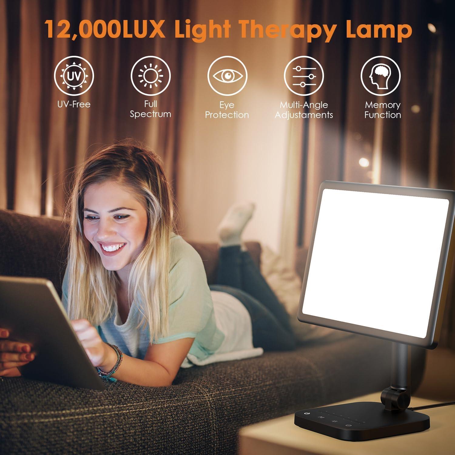 Lámpara de Terapia de Luz Ricial 12000 Lux 5 Brillos 4 Colores