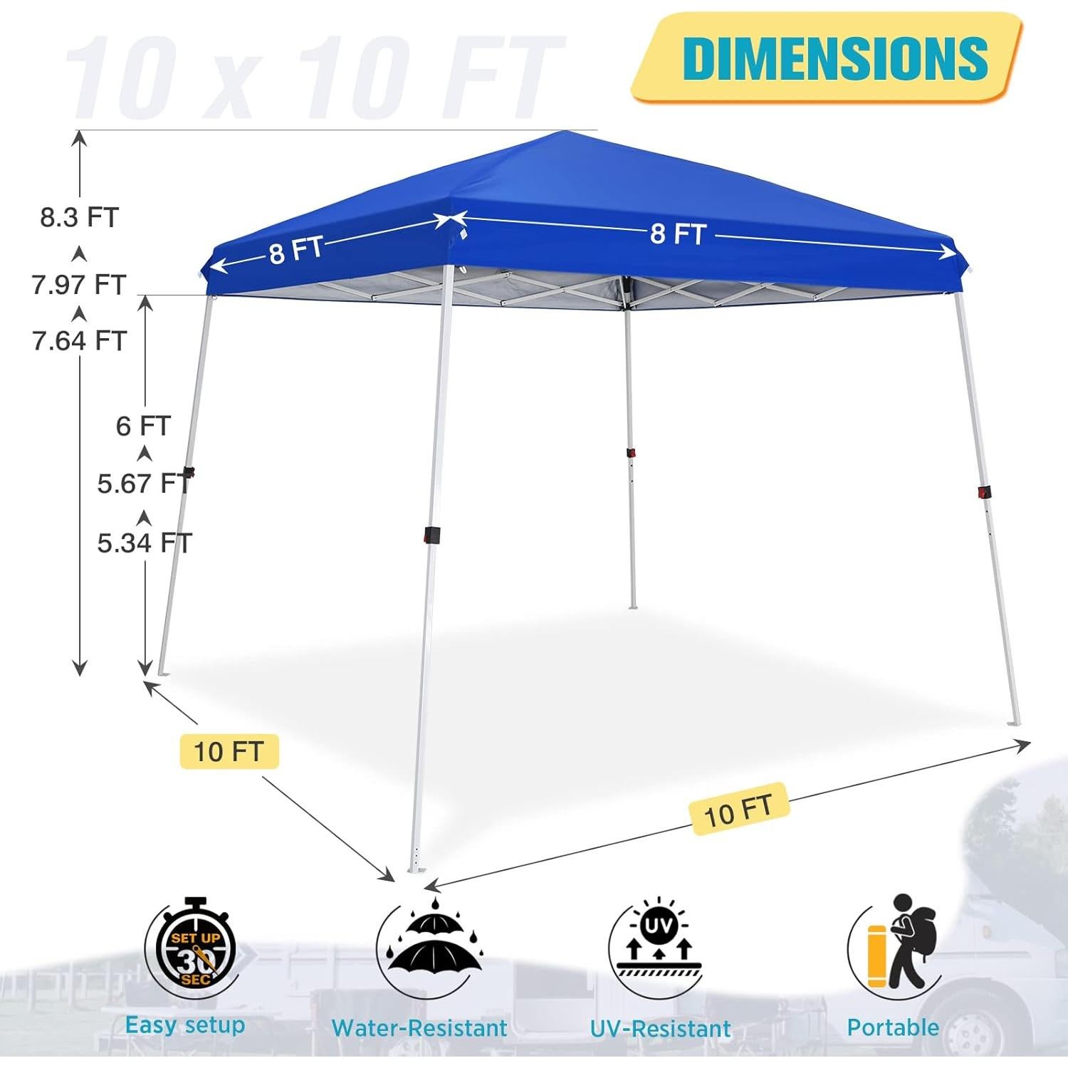 Carpa de Canopy COOS BAY 3 Ajustes 5-6 Personas 5.9 m² Azul