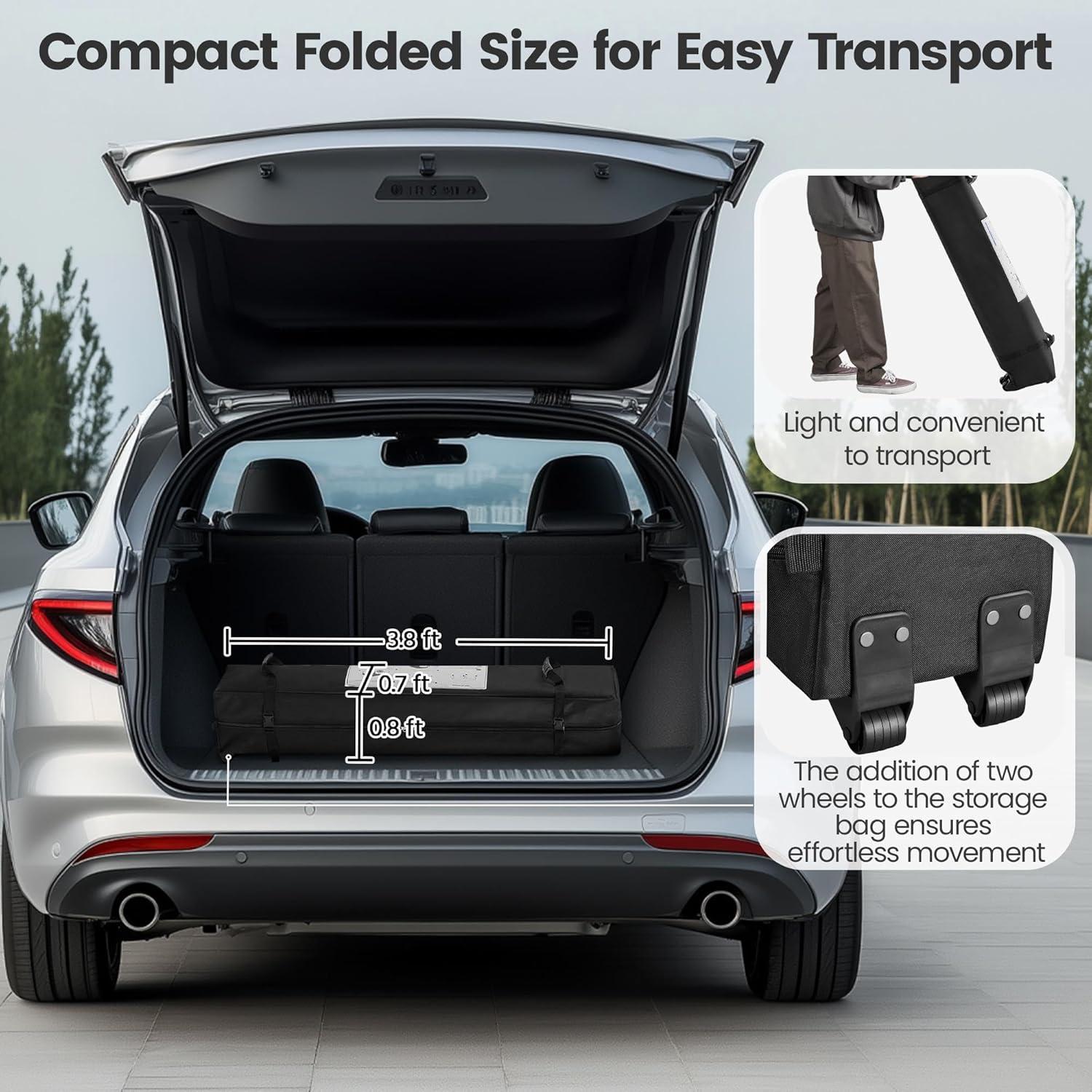 Carpa Plegable Topeakmart 6.6x6.6m Azul con Ruedas