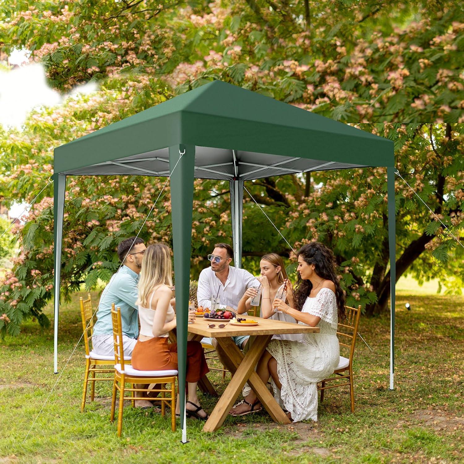 Gazebo Plegable Bonnlo 2x2m Verde con Paredes Laterales
