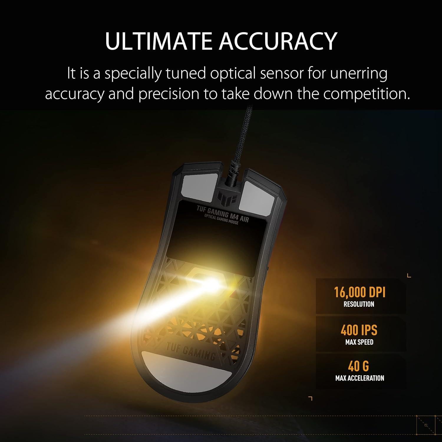 Ratón Gaming ASUS TUF M4 Air | 16,000 DPI, 47g, Negro