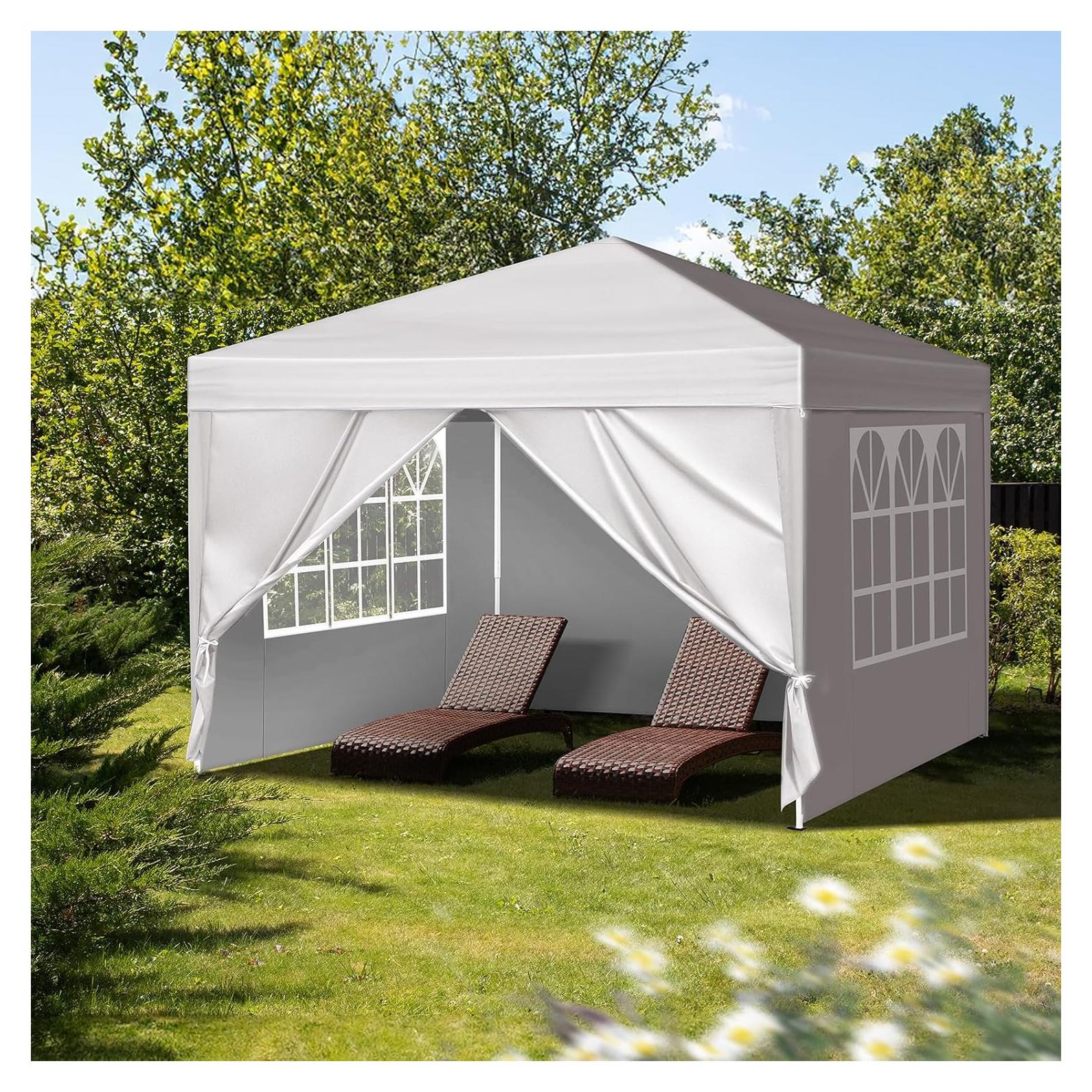 Carpa Plegable Impermeable MIIEELO 3x3m con 2 Puertas y Ventanas